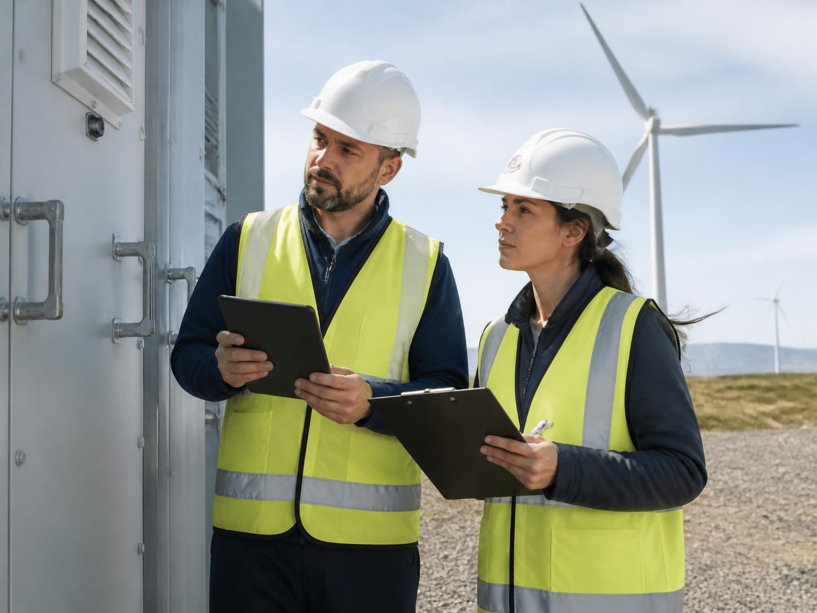 Environmental consultants assessing a renewable energy site